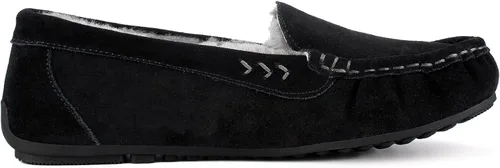 Vista 4 de Parfeying Mocasines de piel de oveja para mujer, mocasines estilo de conducción de espuma viscoelástica de gamuza de vaca