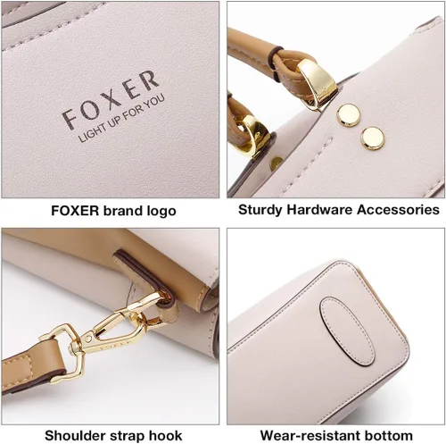 Vista 5 de Leather Handbags for Women, Genuine Leather Ladies Top-handle Bags with Adjustable Shoulder Strap Women's Designer Tote Bags Womens Crossbody