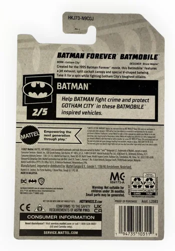 Vista 2 de Hot Wheels Batman Forever Batmobile, Batman 2/5 [Gris] 55/250