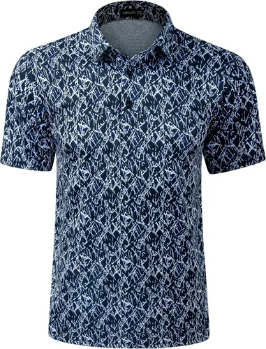 Vista 63 de TAPULCO Camisetas tipo polo de secado rápido para hombre, diseño de camuflaje, atléticas, ligeras, transpirables, casuales, para golf