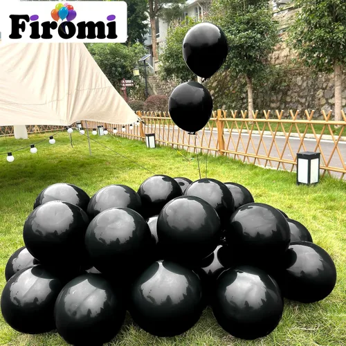 Vista 3 de Firomi - Globos negros de fiesta de 12 pulgadas, paquete de 100 unidades A05-negro