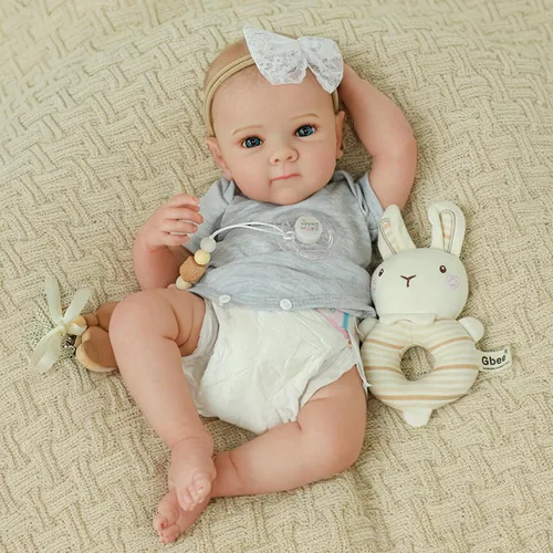 Vista 4 de WOOROY Muñecas realistas de bebé Reborn – 20 pulgadas de silicona realista bebé niña con cuerpo de vinilo completo, muñeca de bebé recién nacida