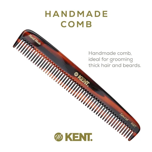 Vista 3 de Kent R9T - Peine para desenredar todo el cabello grueso, dientes anchos para cabello grueso, rizado y ondulado. Peine desenredante para aseo
