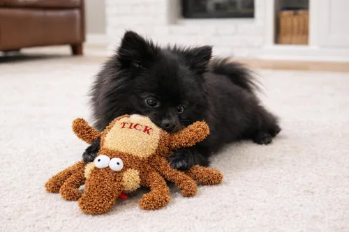 Vista 5 de Multipet 's - Juguete de peluche para perro de garrapata de 6 pulgadas, mediano