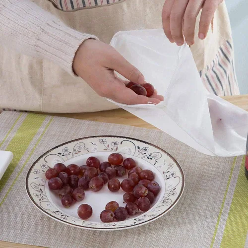 Vista 5 de 3 bolsas de filtro reutilizables de malla de nailon para leche de nueces, café, jugo, 74 micrones, 8 x 12 pulgadas