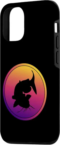Vista 2 de iPhone 15 Synthwave Fishing Retrowave Catfish Fisherman Case