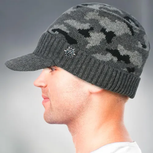 Vista 7 de Dahlia Gorro para hombre con visera - lana, sombrero de invierno con borde, forro polar