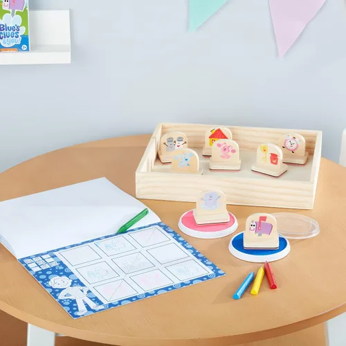 Vista 9 de Melissa & Doug Blue's Clues & You! Sellos con mango de madera y bloc de actividades (15 piezas)