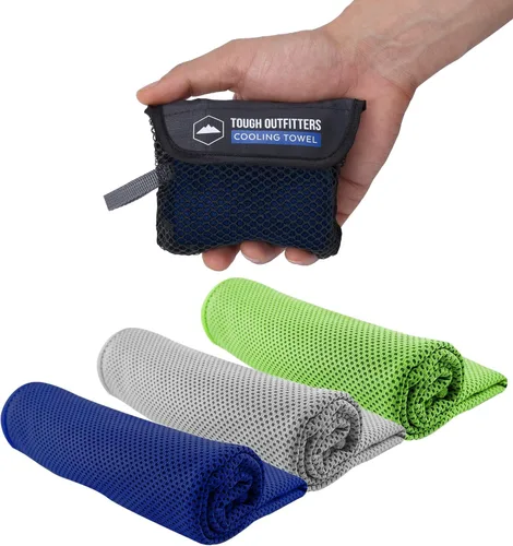 Vista 12 de Toalla de Enfriamiento Tough Outdoors - Toallas de Enfriamiento para Cuello y Cara - Envoltura de Hielo y Paño de Sudor para Camping, Gimnasio, Yoga