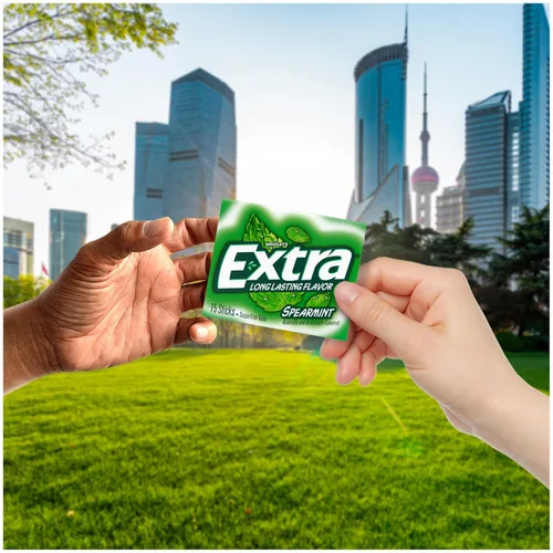 Vista 5 de Goma de mascar EXTRA sin azúcar, sabor a menta verde, 8 unidades por caja