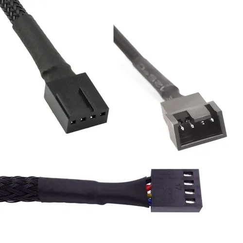 Vista 2 de Gebildet 10 piezas de cable de extensión de ventilador PWM de 4 pines, conector de energía, estuche macho a hembra para computadora, compatible