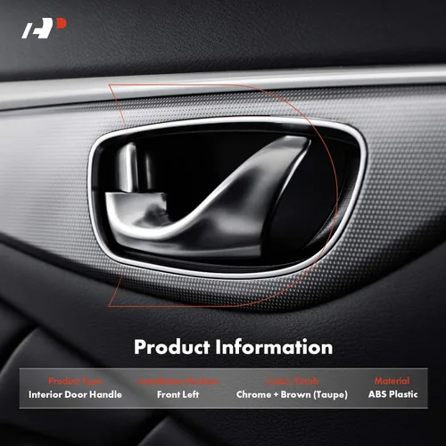 Vista 2 de A-Premium Manija de puerta interior delantera izquierda del lado del conductor con orificio de bloqueo compatible con Honda Civic 2001 2002 2003