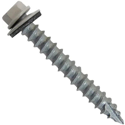 Vista 86 de TORNILLOS PARA TECHOS DE METAL #14: (250) Tornillos x 1" ABC GRIS Tornillo para techo de chapa metálica con cabeza hexagonal y arandela.