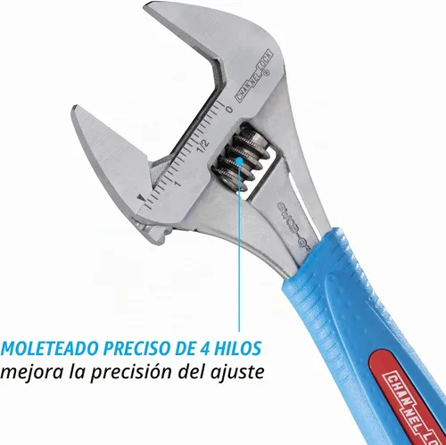 Vista 3 de Channellock 6WCB 6-Pulgadas Llave Inglesa Ajustable de Ancho Amplio, CÓDIGO AZUL
