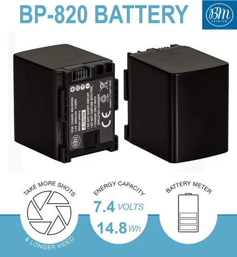 Vista 3 de Baterías BM 2 BP-820 y cargador de batería dual para Canon VIXIA HF G50, HF G60, HF G70, XA40, XA45, XA50, XA55, HFG30, HFG40, HFM301, HFM41