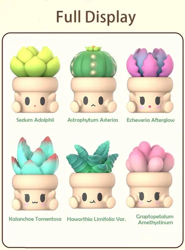 Vista 3 de Aven Rabbit Hugging Succulents 2 Series - Caja ciega de juguetes para figuras de acción lindas, modelo de regalo de cumpleaños, bolsa ciega