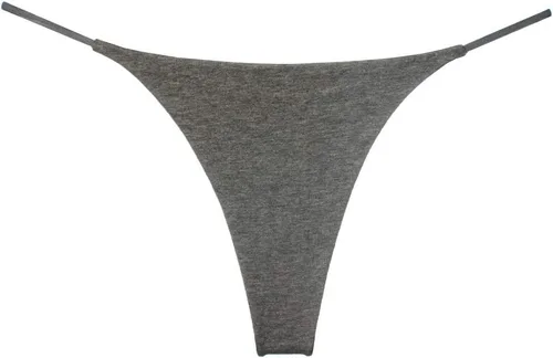 Vista 5 de Tanga de algodón para mujer de doble capa sexy tanga nude paquete de 3