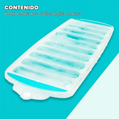 Vista 2 de Jacent Bandeja reutilizable de silicona y plástico para cubitos de hielo, cubos de hielo fáciles de empujar y reventar para botella de deportes