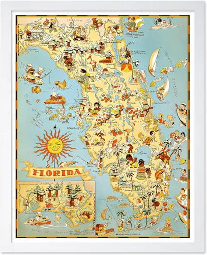 Vista 25 de Poster Master Póster retro de viaje con mapa monumental vintage de Florencia, arte italiano, gran regalo para hombres, mujeres, amantes