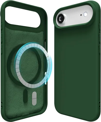 Vista 204 de oakxco Funda de silicona para iPhone 12 Pro Max, magnética, compatible con carga inalámbrica Magsafe, cubierta protectora de goma suave y delgada