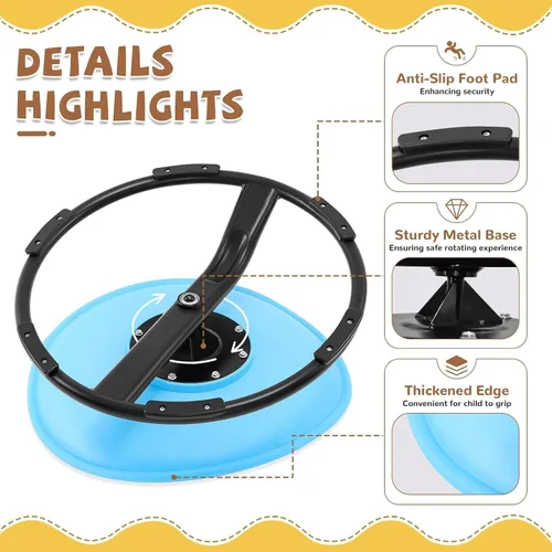 Vista 6 de Zhenx Silla giratoria para niños autistas (de 3 a 18 años) – Asiento giratorio sensorial de capacidad de 220 libras – Juguete sensorial para Azul