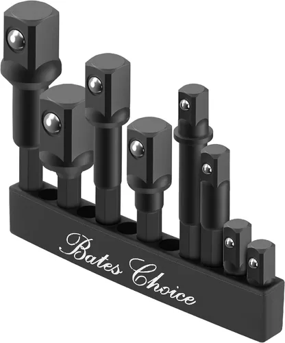 Vista 19 de Juego de adaptadores de enchufe de impacto Bates, 3 piezas, 1/4", 3/8" y 1/2", con soporte
