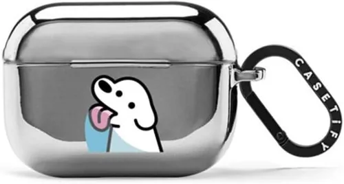 Vista 5 de CASETiFY Bounce - Funda para Airpods (3ª generación) con anillo - Black Kingsnake - Carbón mate