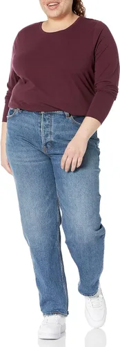 Vista 7 de Tienda Essentials - Camiseta de manga larga y con cuello redondo para mujer, corte clásico (disponible en talla extragrande)