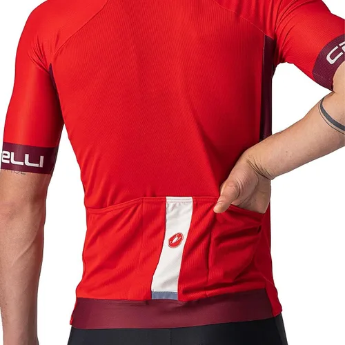 Vista 3 de CASTELLI Camiseta Entrata VI para hombre, manga de un cuarto con cremallera para aerodinámica, ciclismo de grava y ciclismo de carreras