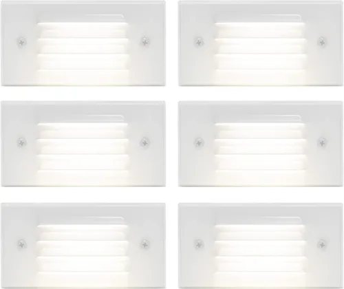 Vista 10 de GKOLED Luces LED de bajo voltaje, luz de montaje en superficie de 4 W 12 V con placa frontal con listones horizontales, escaleras de camino, 2700 K