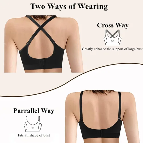 Vista 4 de 4HOW Pumping Bra Hands Free Nursing Pumping aBra All in One Wireless Padded Maternity Bralette for Large Bust