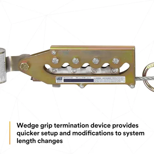 Vista 9 de 3M DBI-SALA Sayfline 7602090 Sistema de línea de vida horizontal, cable de 90 pies con terminación Wedgegrip, tensor de tensor, absorbente