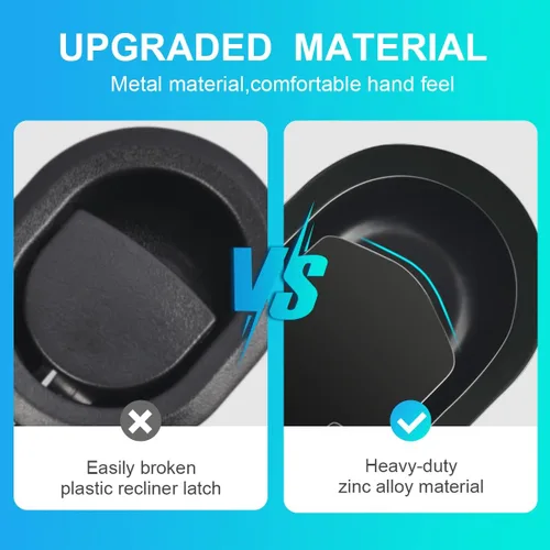 Vista 4 de Sopito Piezas de repuesto universales de metal para mango reclinable (4.4 x 2.7 pulgadas) con clips de retención, se adapta a silla elevadora, sofá