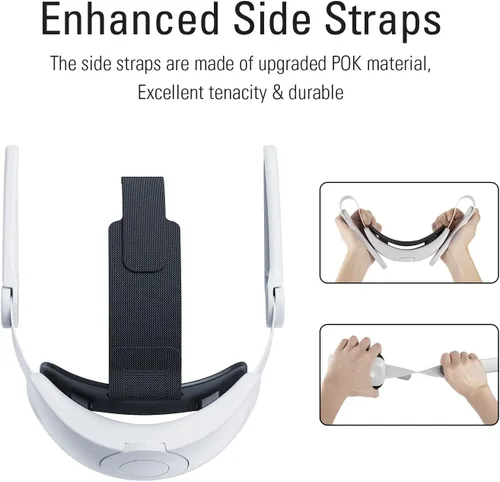 Vista 7 de 2023 Upgraded Head Strap for Oculus Quest 2, Elite Strap Replacement with Both TPU Silicone Pad & PU Sponge Pad, Comfort Head Strap Accessories