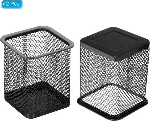 Vista 3 de PATIKIL Soporte de malla para bolígrafos, paquete de 2 soportes para lápices, cesta para lápices, organizador de casilleros de tazas, soporte