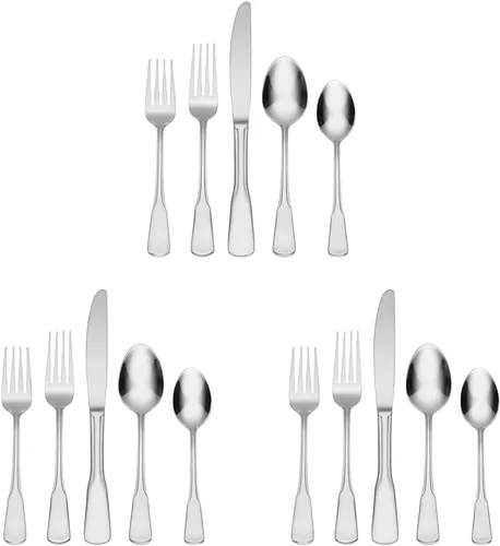 Vista 9 de Oneida Cubiertos Colonial Boston Tenedores de cena, juego de 4, plata