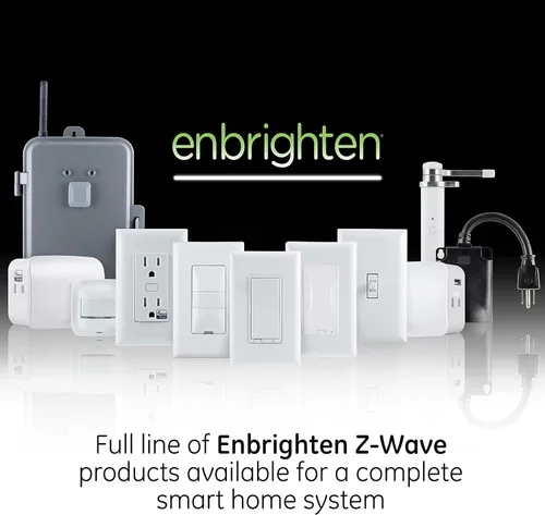Vista 6 de Enbrighten Interruptor de luz inteligente Almond Z-Wave Plus con QuickFit y SimpleWire, listo para 3 vías, compatible con Alexa, Google Assistant