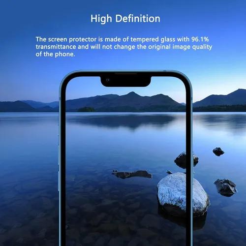 Vista 4 de Protector de pantalla de luz azul para iPhone 12 Pro Max (2020-6.7 pulgadas), protección ocular HD transparente con bloqueo de luz azul, vidrio