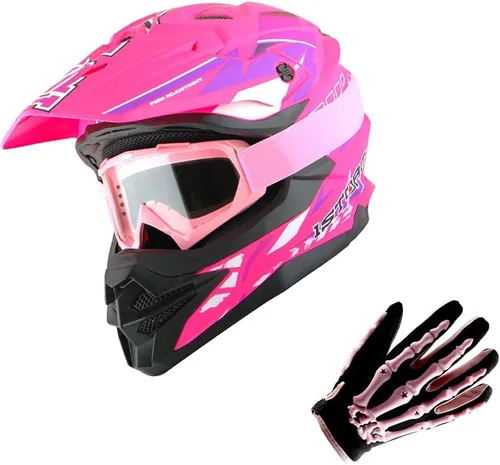 Vista 15 de 1Storm - Casco de motocross para adultos, bicicleta de montaña de descenso, BMX, MX, ATV, motocicleta todoterreno, estilo Storm HF803; negro mate