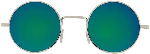 Vista 19 de OWL Gafas de sol redondas con marco de metal, círculo, retro, hippie, protección UV400 Lente verde-transparente de 2 tonos / dorado