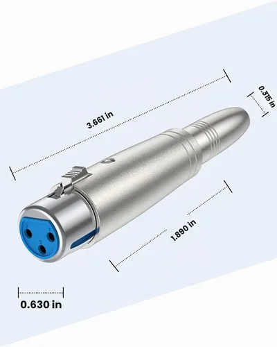 Vista 5 de XLR 3 Pin hembra a 1/4" 6.35mm hembra adaptador de enchufe 1/4 pulgadas TRS XLR Hembra