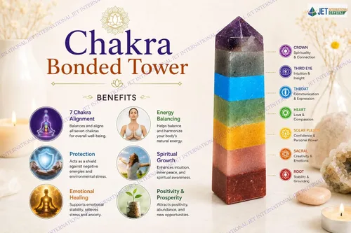 Vista 4 de Jet A++ Chakra Torre Bonded Tower Obelisco Jumbo Wand Energizada Cargada Limpiada Programada Pure Genuine Stick Free Booklet Jet International