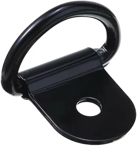 Vista 4 de Anillos en D negros de anclaje, anillos de amarre en D, para auto, camión, remolque, carga, RV, barcos (Negro 18 piezas)