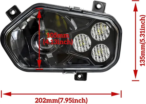 Vista 7 de SAUTVS Faros LED con Ojo de Ángel para Sportsman, Faros LED Delanteros con Luces de Haz Alto y Bajo para Polaris Sportsman 400 500 550 570 800 850