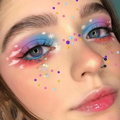 Vista 7 de 1250 calcomanías de diamantes de imitación autoadhesivas, gemas de arco iris para cara, cabello, uñas, brillantina, calcomanías de diamantes