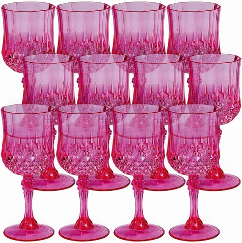 Vista 9 de Fun Express Copas de vino de plástico sin BPA con estampado ámbar, 12
