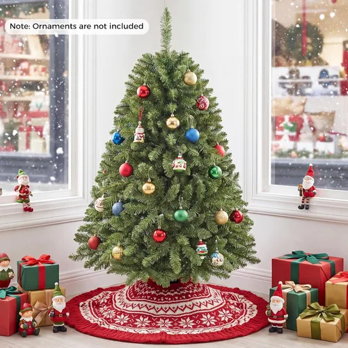 Vista 2 de GOFLAME Árbol de Navidad artificial de 4 pies con soporte de metal plegable