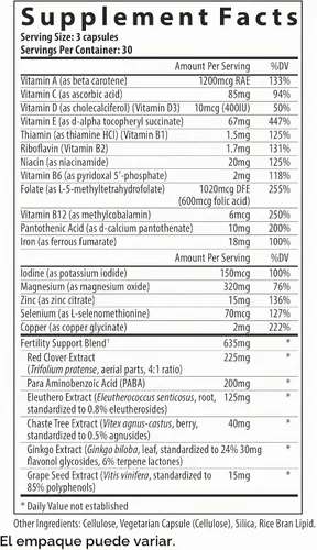 Vista 4 de Fairhaven Health FertilAid para mujeres Suplementos de fertilidad con vitaminas prenatales para mujeres Concepción para ella con Vitex y ácido