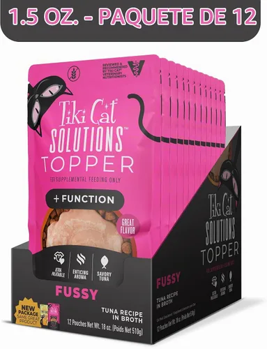 Vista 3 de Tiki Cat Solutions - Cubrealimentos para gatos, Fussy, Atún, bolsa de 1.5