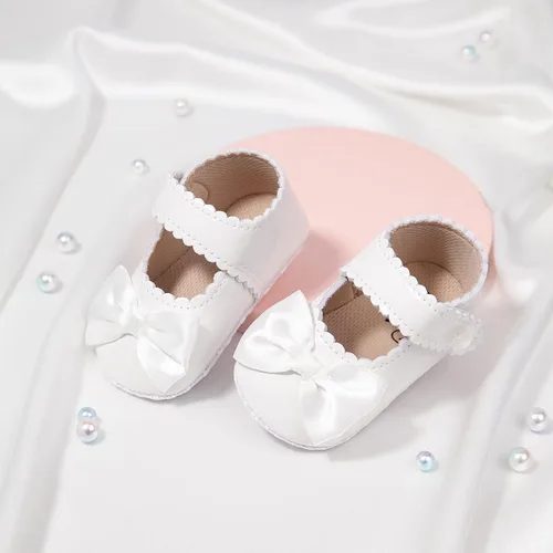 Vista 6 de Morbido - Zapatos planos Mary Jane para bebés y niñas, suela suave antideslizante con nudo de lazo, zapatos de vestir de princesa para boda